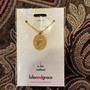 Swarovski Lola and grace R alphabet pendent necklace